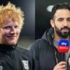 Watch Ed Sheeran gatecrash Manchester United manager Ruben Amorim’s first post-match interview